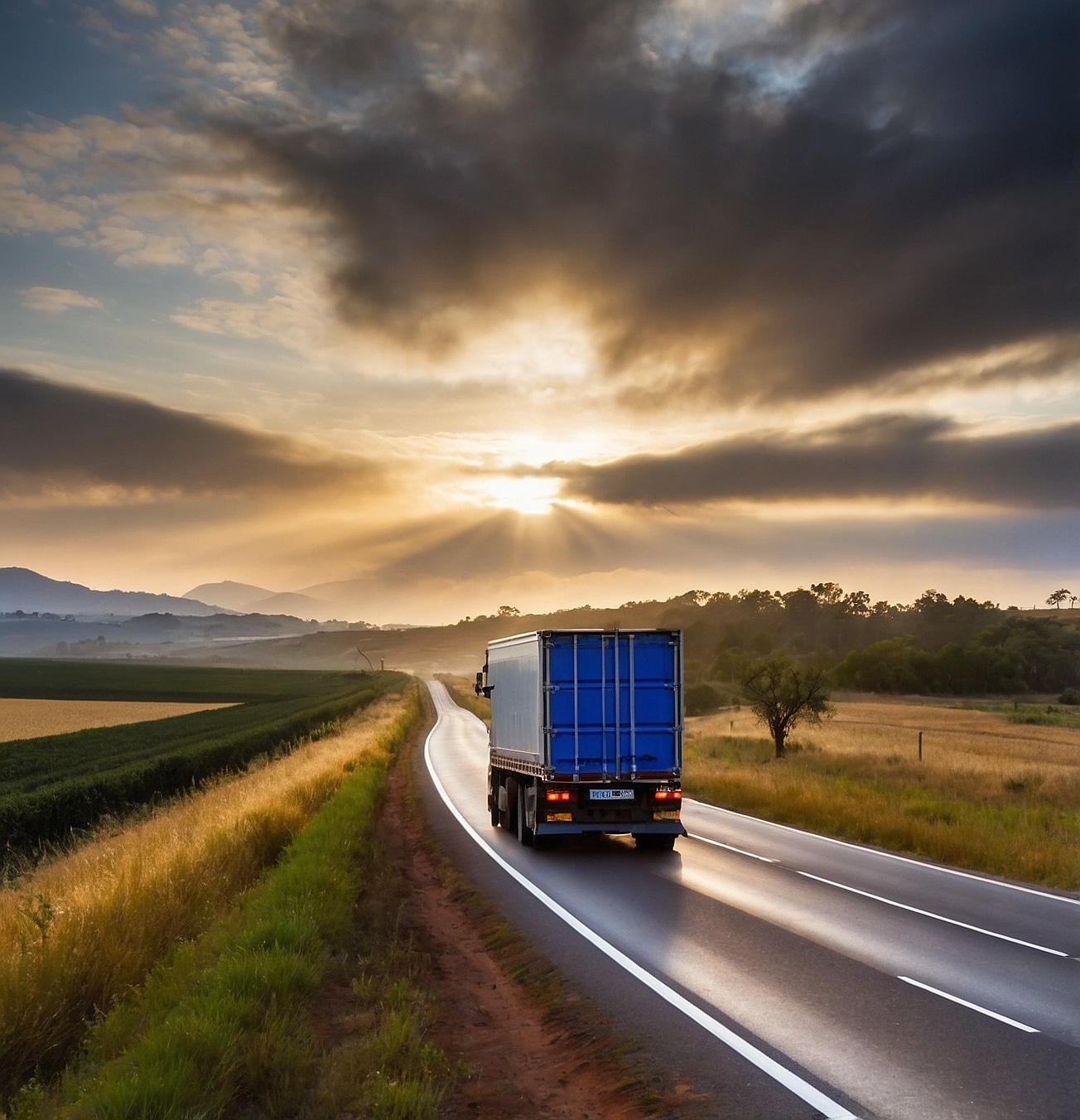 Camión en carretera europea